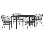 vidaXL Ensemble de salle à manger de jardin 5 pièces en poly rotin noir