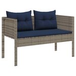 vidaXL Ensemble de canapé de jardin 6 Pièces Gris et bleu marine