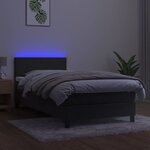 vidaXL Sommier à lattes de lit avec matelas et LED Gris foncé 90x200cm