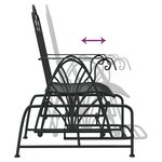 vidaXL Banc coulissant 61 cm Noir Acier