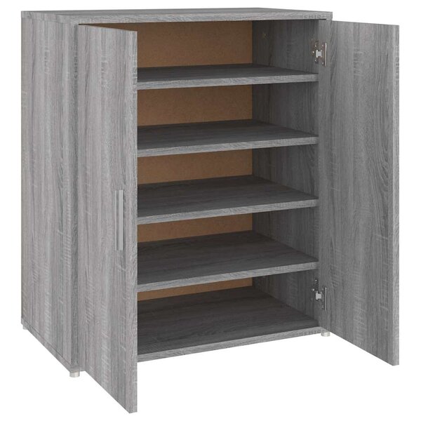 vidaXL Meuble à chaussures Sonoma gris 60x35x70 cm Bois d'ingénierie