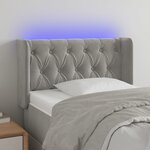 vidaXL Tête de lit à LED Gris clair 83x16x78/88 cm Velours