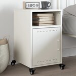 vidaXL Table de chevet blanc 36x39x59 cm acier