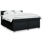 vidaXL Sommier à lattes de lit avec matelas Noir 180x200 cm Tissu