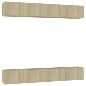 vidaXL Meubles TV 4 Pièces Chêne sonoma 100x30x30 cm Bois d'ingénierie