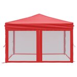 vidaXL Tente de réception pliable avec parois Rouge 3x3 m
