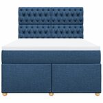 vidaXL Sommier à lattes de lit avec matelas Bleu 140x190 cm Tissu
