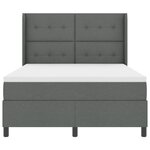 vidaXL Lit ressort avec matelas et LED gris foncé 160 x 200 cm en tissu