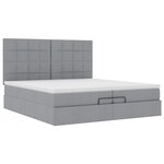 VidaXL Cadre de lit ottoman et matelas gris clair 200x200cm tissu