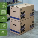 Pack and Move - Lot de 20 Cartons Déménagement X Strong - 60 x 30 x 30 cm - Charge 40 kg - Extrême Résistance - Grande Capacité