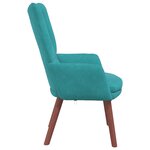 vidaXL Fauteuil Relaxant en Velours Turquoise