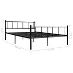 vidaXL Cadre de lit sans matelas noir métal 180x200 cm