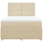 vidaXL Sommier à lattes de lit avec matelas Crème 140x200 cm Tissu