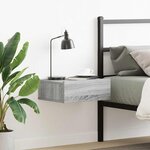 vidaXL Table de chevet flottante Sonoma gris 40x30x15 cm