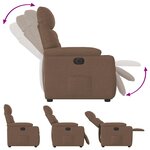 vidaXL Fauteuil inclinable électrique Marron Tissu