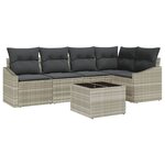 vidaXL Ensemble de canapé de jardin 6 Pièces Gris clair Poly rotin