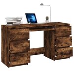 vidaXL Bureau Chêne fumé 140x50x77 cm Bois d'ingénierie