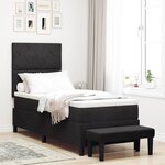 vidaXL Lit à ressorts avec matelas Noir 80 x 200 cm Velours