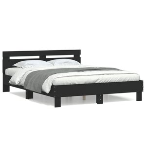 vidaXL Cadre de lit sans matelas noir 140x200 cm