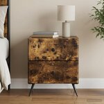 vidaXL Cabinet de chevet Chêne fumé 43 x 34 5 x 47 5 cm