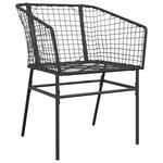 vidaXL Ensemble à manger de jardin 5 Pièces noir résine tressée verre