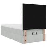 vidaXL Cadre de lit ottoman et matelas gris clair 90x190 cm velours