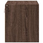 vidaXL Table de chevet murale avec lumières LED chêne marron