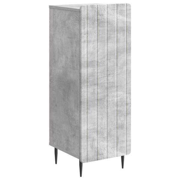 vidaXL Buffet Gris béton 34 5 x 33 x 92 cm Bois d'ingénierie