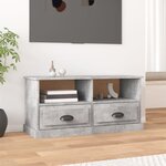 vidaXL Meuble TV gris béton 93x35 5x45 cm bois d'ingénierie