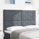 vidaXL Tête de lit LED design blocs diamants gris foncé 160 cm en velours