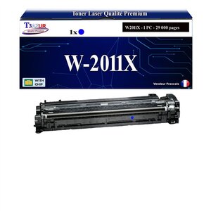 T3AZUR - Toner compatible avec HP Color LaserJet Managed E85055dn remplace HP W2011X / W2011A (HP 659X/659A)- Cyan