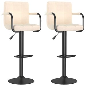 vidaXL Tabourets de bar lot de 2 crème tissu