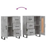 vidaXL Buffet gris béton 69 5x34x90 cm bois d'ingénierie