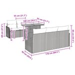 Ensemble de Canapés de Jardin de 7 Pièces vidaXL avec Coussins Noir Rattan Poly Acacia