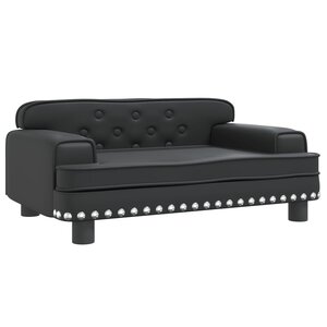 vidaXL Canapé pour enfants noir 70x45x30 cm similicuir