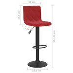 vidaXL Tabourets de bar lot de 2 rouge bordeaux velours