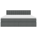 vidaXL Lit avec rangement et matelas Gris foncé 160 x 200 cm