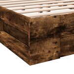 vidaXL Cadre de lit et tiroirs chêne fumé 120x200 cm bois d'ingénierie