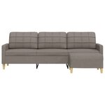 vidaXL Canapé à 3 places avec repose-pieds Taupe 210 cm Tissu