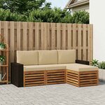 vidaXL Ensemble de canapés d'extérieur 4 pc Naturel et Beige