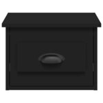 vidaXL Table de chevet murale noir 41 5x36x28 cm