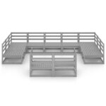 vidaXL Salon de jardin 11 Pièces bois de pin massif