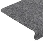 vidaXL Tapis d'escalier 15 Pièces Tissu aiguilleté 65x21x4 cm Gris clair