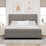 vidaXL Lit à ressorts avec matelas Taupe 200 x 180 cm tissu