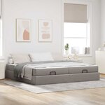 vidaXL Cadre de lit avec stockage Taupe 200 x 200 cm tissu