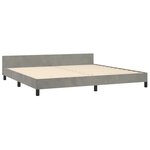 vidaXL Cadre de lit sans matelas gris clair 200x200 cm velours