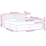 Lit Box Spring vidaXL avec Matelas Noir 180x200 cm Velours