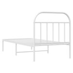 vidaXL Cadre de lit métal avec tête de lit blanc 90x190 cm