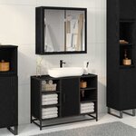vidaXL Ensemble de mobilier de salle de bain 2 Pièces Chêne noir