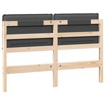 vidaXL Tête de lit capitonnée Gris Naturel et Foncé 160 cm Pin massif